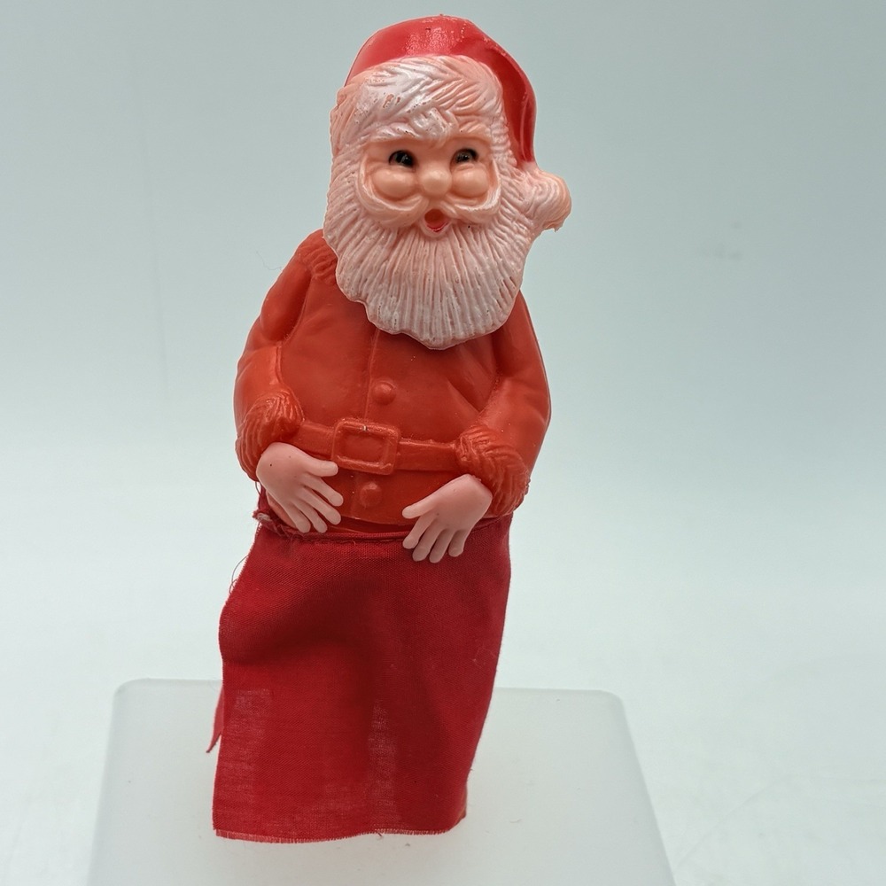Rare Vintage Naughty! Santa Claus 7" Plastic Push Down Head Reveal Christmas Toy